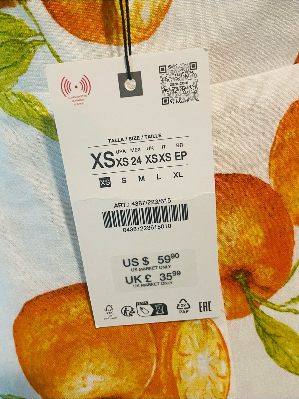 NWT Zara Linen Citrus Orange Dress - Picture 7 of 7